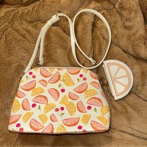 Nanette Lepore citrus fruit crossbody purse & coin purse